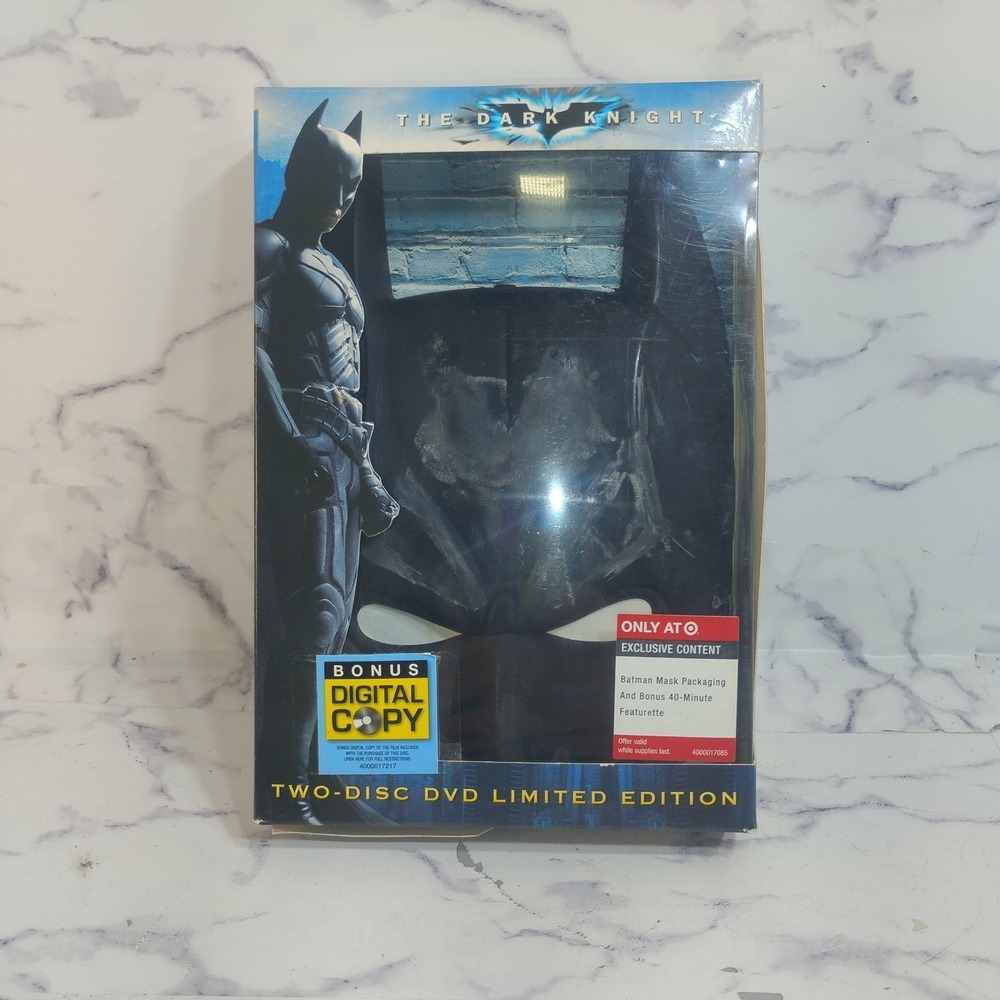 The Dark Knight Two-Disk DVD Batman Mask Case Collector's Edition OPEN BOX / NEW
